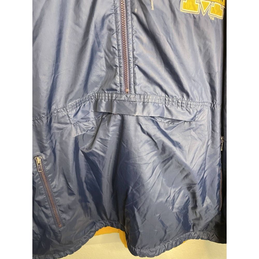 Michigan Wolverines Reversible Anorak Fleece Pullover Jacket Navy Yellow Mens 2X - Picture 15 of 16